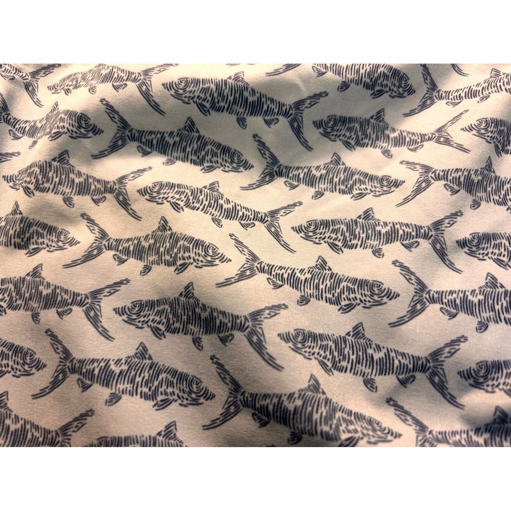 Vineyard Vines Shark Print Swim Trunks Mesh Lined Drawstring 7" Men's Medium - Picture 12 of 13